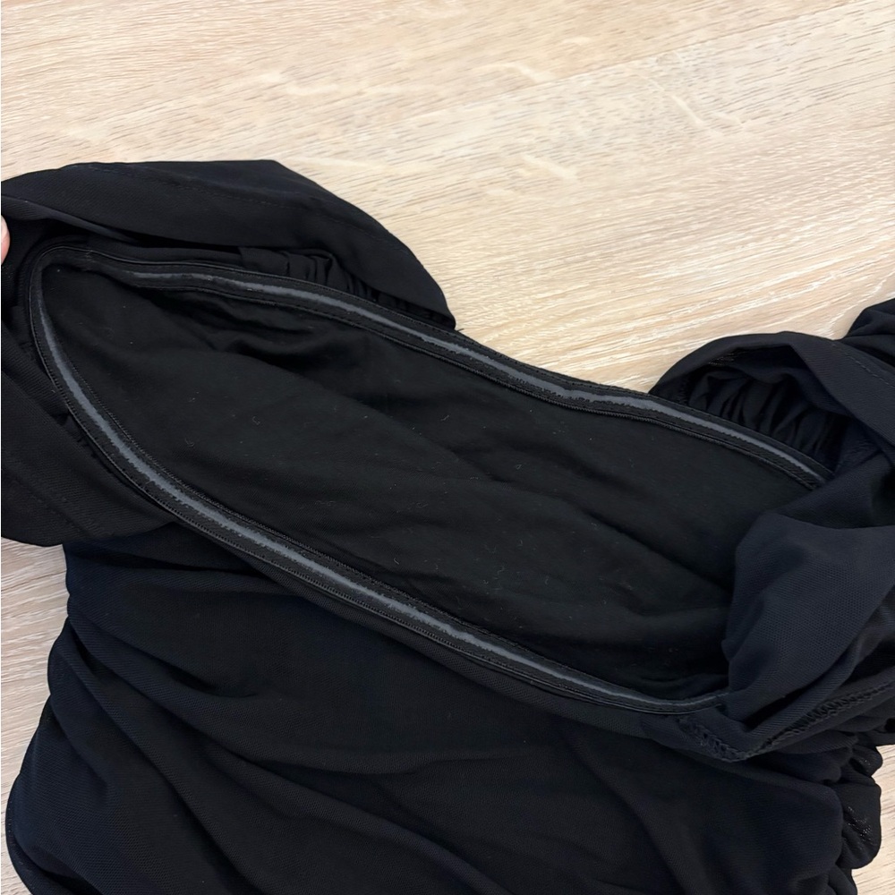 Commense Black Ruched Blouse - Picture 4 of 4